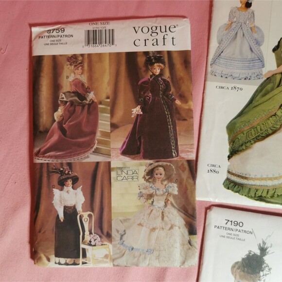 Barbie Doll Sewing Pattern Lot Vogue Silkstone Dress Clothes Skirt Top Custom - Picture 4 of 10